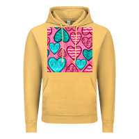 Vintage Mustard valentines day hearts seamless pattern Vintage Hoodie - BundleAndBundleShop