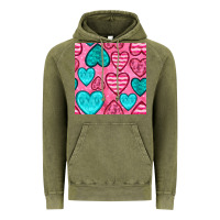 Vintage Olive valentines day hearts seamless pattern Vintage Hoodie - BundleAndBundleShop