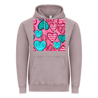Vintage Zinc valentines day hearts seamless pattern Vintage Hoodie - BundleAndBundleShop