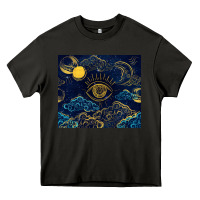 Asphalt evil eye moon Heavy Core Tee - TumblerDesignByShophia