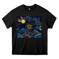 Black evil eye moon Heavy Core Tee - TumblerDesignByShophia