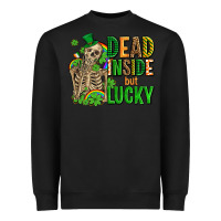 Black dead inside but lucky  with skeleton Heavyweight Sweatshirt - AdoDesignShop
