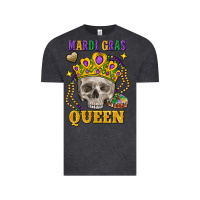 Vintage Black Skull Mardi Gras queen Vintage Tee - FaDigitalArtStudio