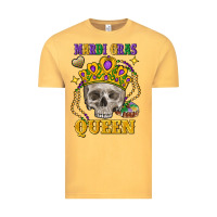 Vintage Mustard Skull Mardi Gras queen Vintage Tee - FaDigitalArtStudio