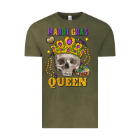 Vintage Olive Skull Mardi Gras queen Vintage Tee - FaDigitalArtStudio