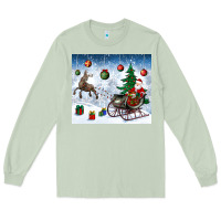 Matcha christmas santa deer and presents Long Sleeve Tee - BundleAndBundleShop