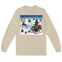 Mushroom christmas santa deer and presents Long Sleeve Tee - BundleAndBundleShop