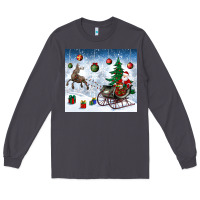 Smoke christmas santa deer and presents Long Sleeve Tee - BundleAndBundleShop