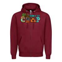 Burgundy born to camp with guitar Zipper Hoodie - AdoDesignShop