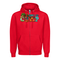 Red born to camp with guitar Zipper Hoodie - AdoDesignShop