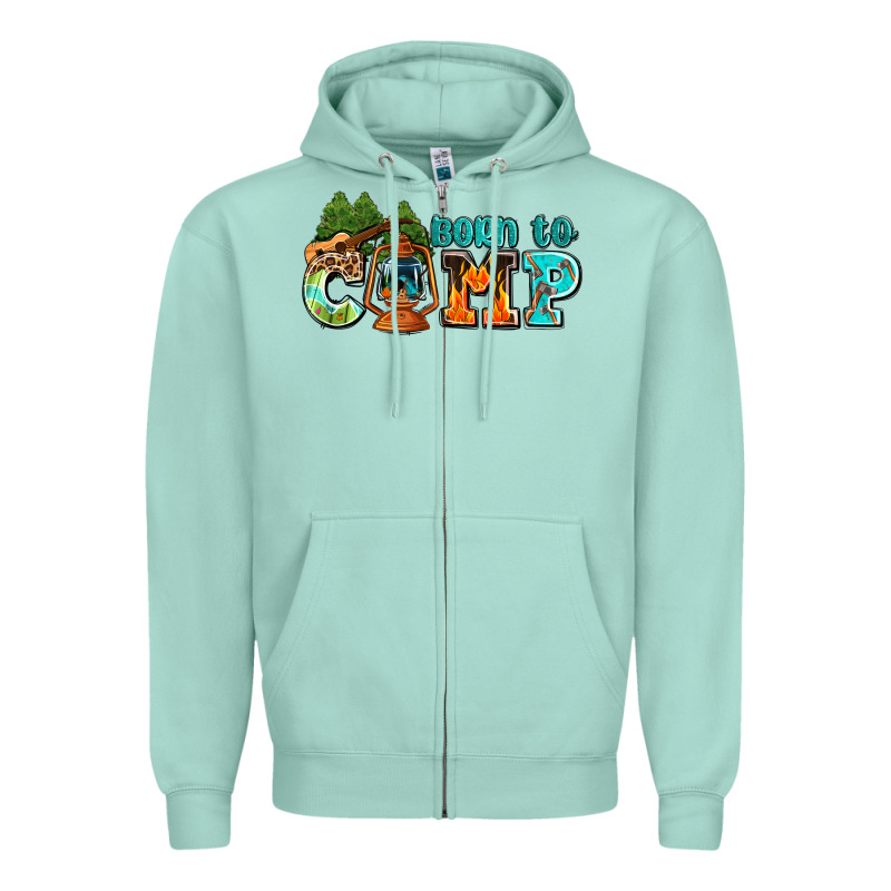 Born To Camp With Guitar Zipper Hoodie by AdoDesignShop | Teevron