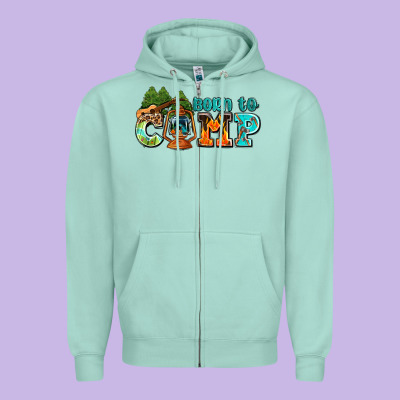 Born To Camp With Guitar Zipper Hoodie Designed By Adodesignshop