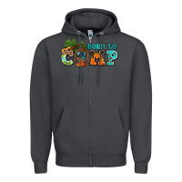 Smoke born to camp with guitar Zipper Hoodie - AdoDesignShop