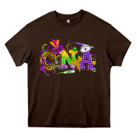 Chocolate Brown Mardi Gras CNA Nurse Heavy Core Tee - HowdyJamesFarm
