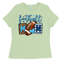 Matcha Football mom blue team color  mother's day Ladies Tee - HowdyJamesFarm
