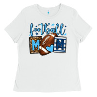 Football Mom Blue Team Color  Mother's Day Ladies Tee | Teevron