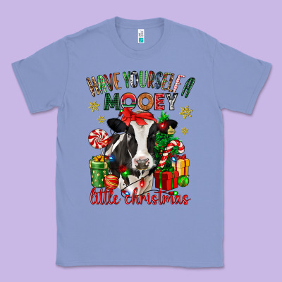 Have Yourself A Little Christmas Cow Classic Tee Designed By Cowgirlartshop