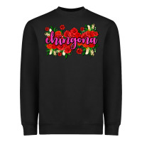 Black Chingona with roses Heavyweight Sweatshirt - AdoDesignShop