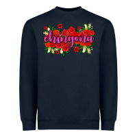 Navy Chingona with roses Heavyweight Sweatshirt - AdoDesignShop
