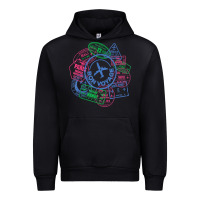 Black bon voyage travel stamp t shirt Urban Hoodie - linhVisuals