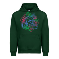 Forest Green bon voyage travel stamp t shirt Urban Hoodie - linhVisuals