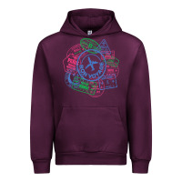 Mauve Wine bon voyage travel stamp t shirt Urban Hoodie - linhVisuals