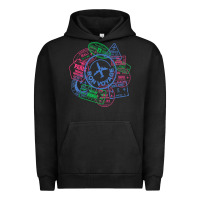 Pigment Black bon voyage travel stamp t shirt Urban Hoodie - linhVisuals