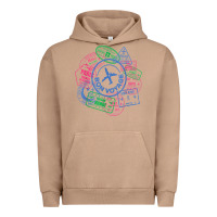 Pigment Burro bon voyage travel stamp t shirt Urban Hoodie - linhVisuals