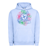 Pigment Grape Ice bon voyage travel stamp t shirt Urban Hoodie - linhVisuals