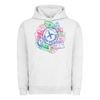 Pigment Lunar Rock bon voyage travel stamp t shirt Urban Hoodie - linhVisuals