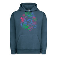 Pigment Midnight Navy bon voyage travel stamp t shirt Urban Hoodie - linhVisuals