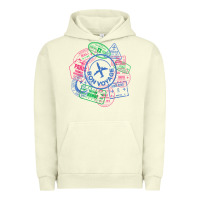 Pigment Pistachio bon voyage travel stamp t shirt Urban Hoodie - linhVisuals