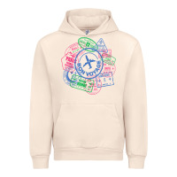 Sandshell bon voyage travel stamp t shirt Urban Hoodie - linhVisuals