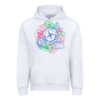 White bon voyage travel stamp t shirt Urban Hoodie - linhVisuals