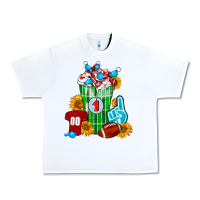 White Football Frappe Urban Heavy Tee - FaDigitalArtStudio