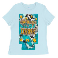 Baby Blue Mama needs a drink slim can cooler mother's day Ladies Tee - HowdyJamesFarm