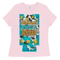 Bubblegum Pink Mama needs a drink slim can cooler mother's day Ladies Tee - HowdyJamesFarm