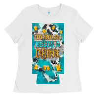 White Mama needs a drink slim can cooler mother's day Ladies Tee - HowdyJamesFarm