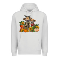 Dove Grey Fall heifer cows Premium Hoodie - RanaPortraitStore