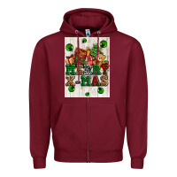Burgundy merry xmas Zipper Hoodie - AdoDesignShop