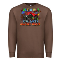 Chestnut just a boy who loves monster trucks Premium Sweatshirt - JahusDesignShop