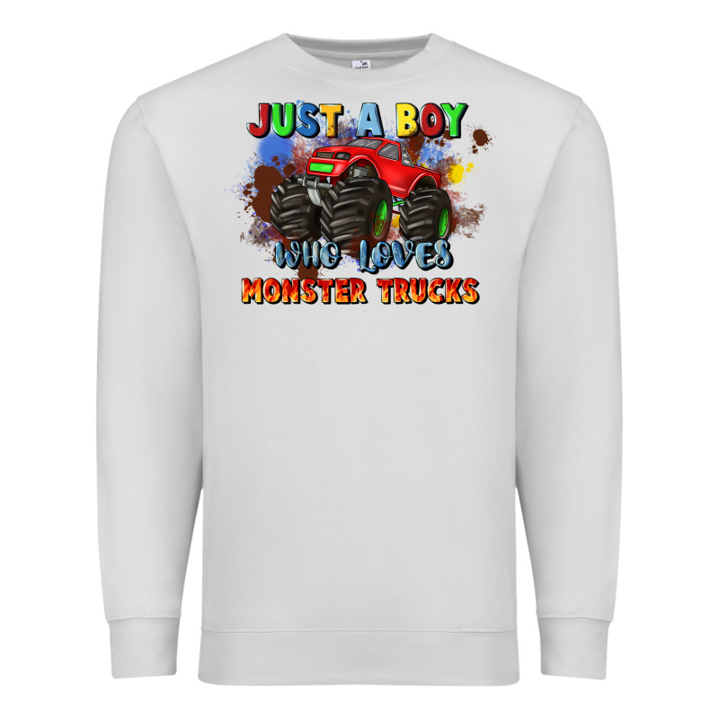 Just A Boy Who Loves Monster Trucks Premium Sweatshirt by JahusDesignShop | Teevron