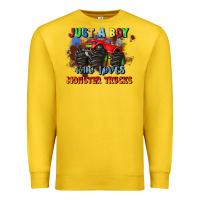 Lemon just a boy who loves monster trucks Premium Sweatshirt - JahusDesignShop