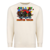 Sandshell just a boy who loves monster trucks Premium Sweatshirt - JahusDesignShop