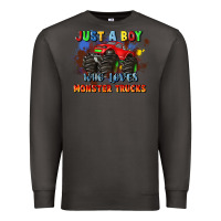 Smoke just a boy who loves monster trucks Premium Sweatshirt - JahusDesignShop