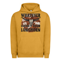 Pigment Peanut Butter longhorn bullskull whatever lossos your longhorn Urban Hoodie - JahusDesignShop
