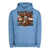 Pigment Pebble Blue longhorn bullskull whatever lossos your longhorn Urban Hoodie - JahusDesignShop
