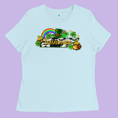 Tennessee Map St. Patrick's Ladies Tee Designed By Cowgirlartshop