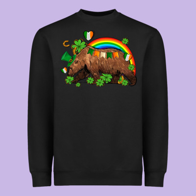 St Patricks Bear Ado Heavyweight Sweatshirt Designed By Adodesignshop