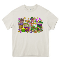 Cream Mardi Gras coffee cups Heavy Core Tee - HowdyJamesFarm